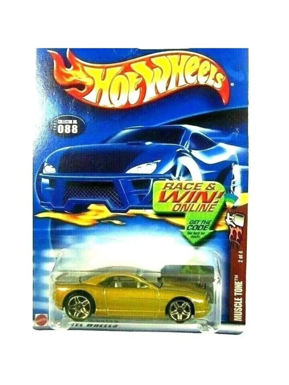 Vintage Die Cast Hot Wheels 2002 Muscle Tone #088 2/4 Car Mattel Wheels 1:64 NWT